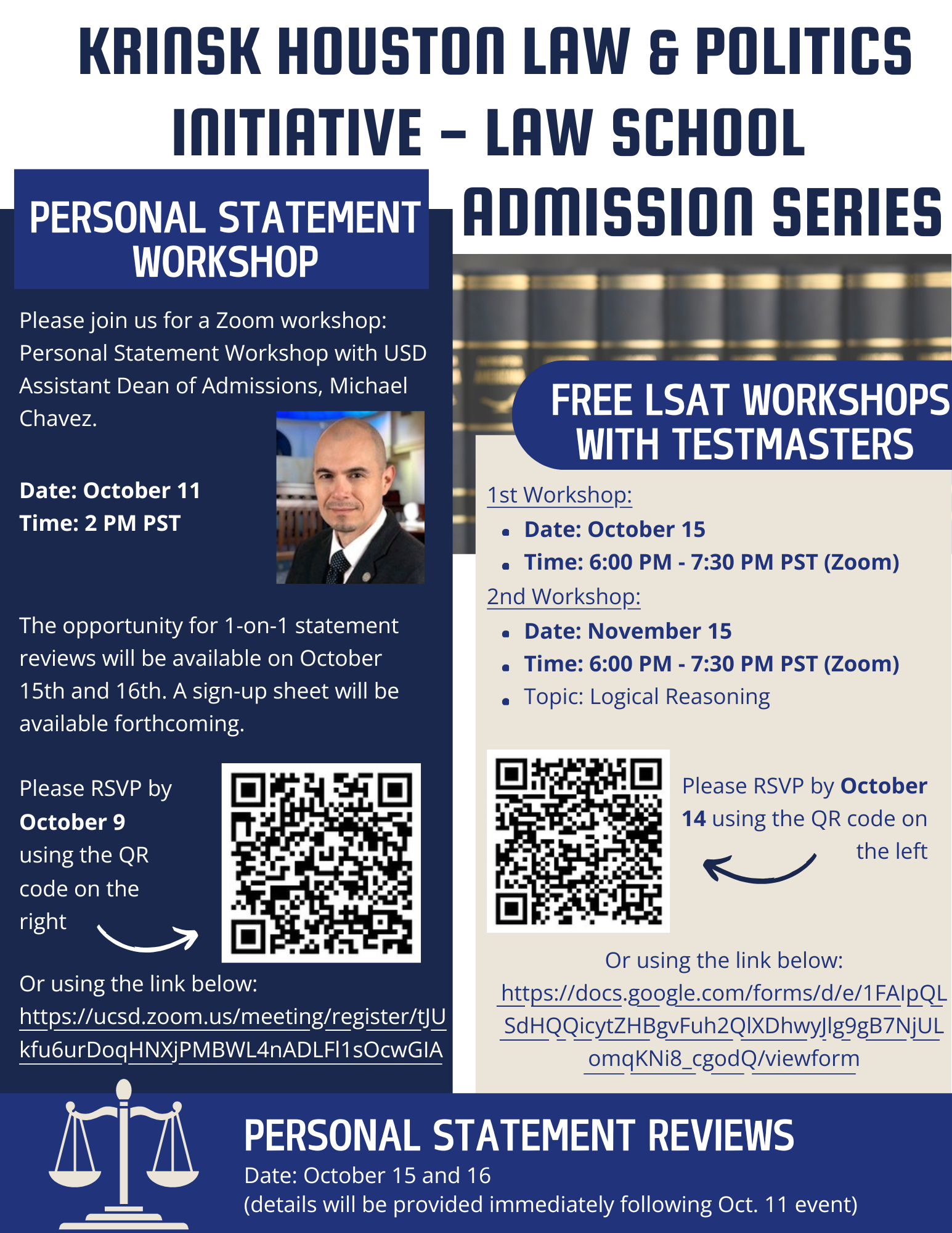 Flyer of law school admission series